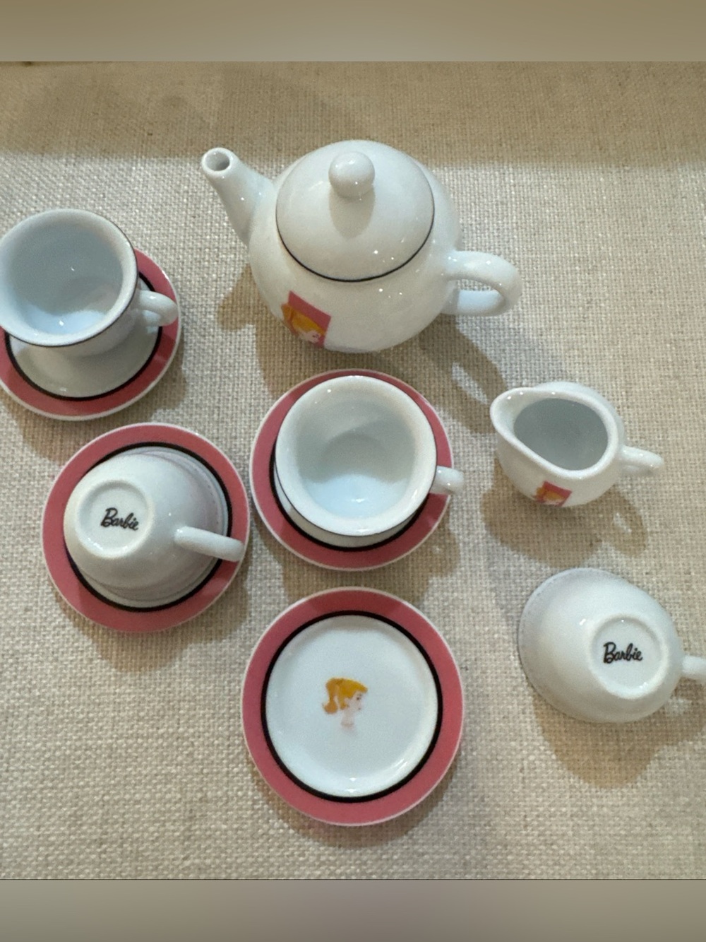 Vintage Barbie “ Ponytail” Tea Set Mini Porcelain Mattel  12 Pieces 1991